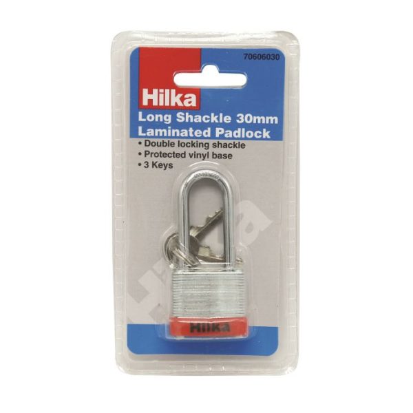 30mm Long Shackle Laminated Padlock