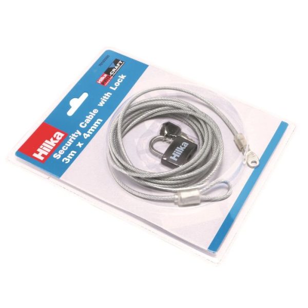 Security Cable with Lock 3m x 4mm